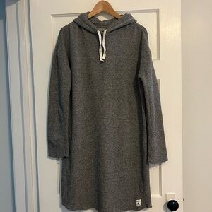 ROOTS:// Raw Edge Gray Hoodie Dress: Medium